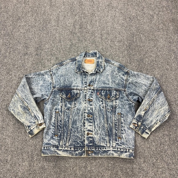 Levi's Other - Vintage Levis Denim Bomber Jacket Mens‎ Medium Blue Acid Wash USA 70507 0219